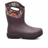 Women's Bogs Footwear Neo Classic Mid Glossy Abstract Rain Boots